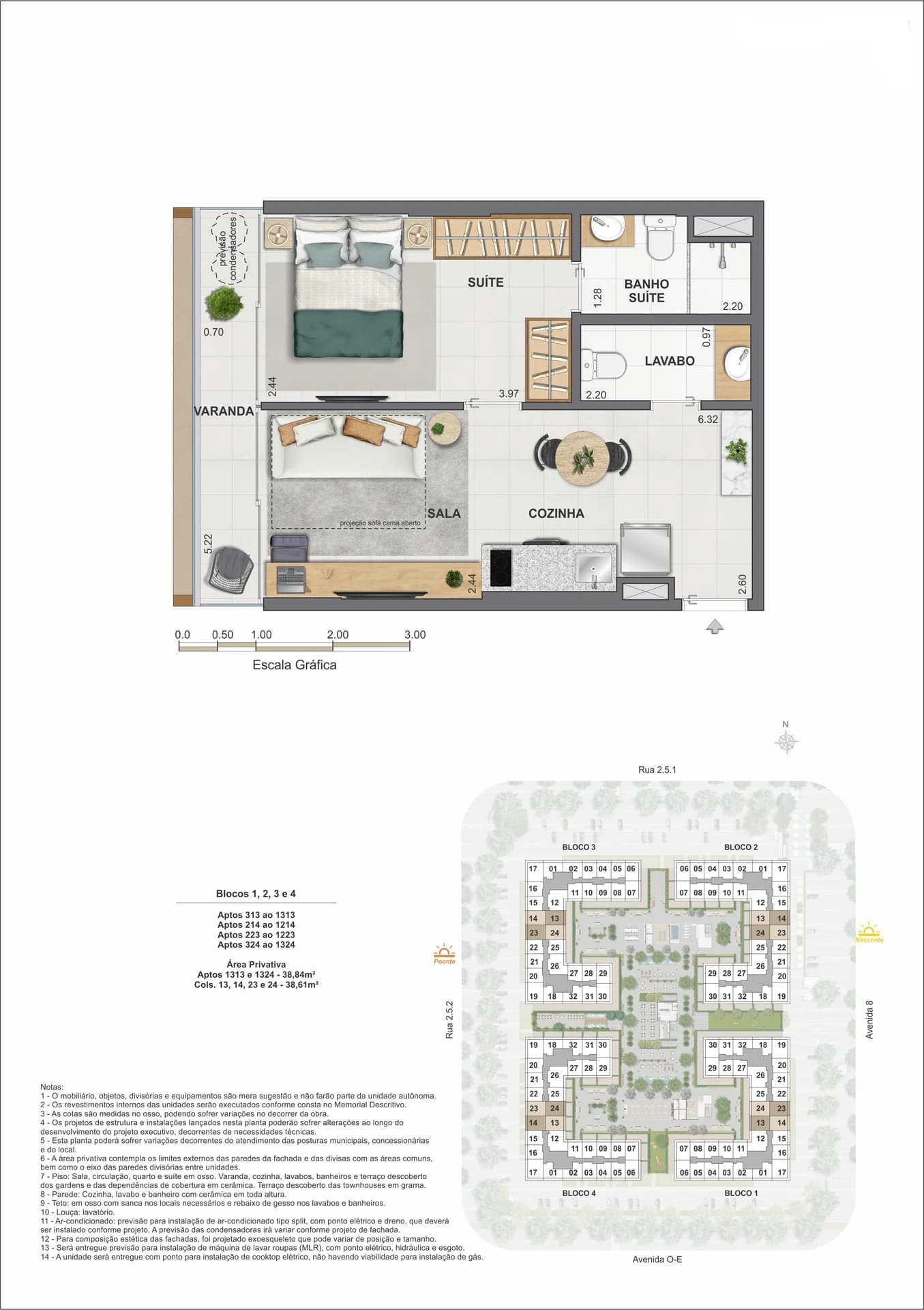 Repasse Arte Design | 38m² | Suíte + Lavabo